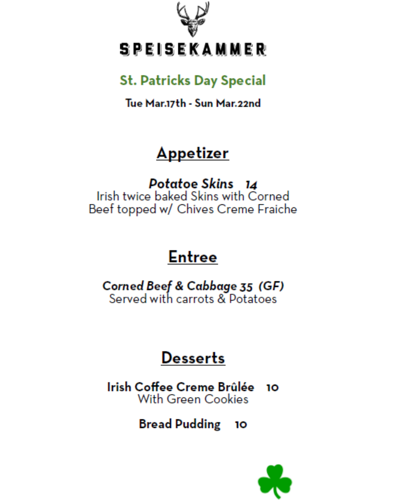 ST. Patricks Day Special